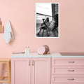 Retro Black & White Woman Wall Art Miami Beach Aesthetic Canvas Print 8x10 by Deal US