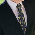Yrassio Musical Instruments Tie Trumpet Saxophone Novelty Skinny Necktie by Deal US