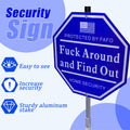 Shawgge FAFO Security Yard Sign with Stake Blue Metal Property Decor by Deal US