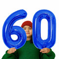 SINBEE 40 Inch Navy Blue 60 Number Jumbo Mylar Foil Balloon 2 Pack by Deal US