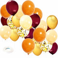 Qian's Party Fall Balloons 25pcs Burgundy Orange Gold Confetti Vintage by Deal US
