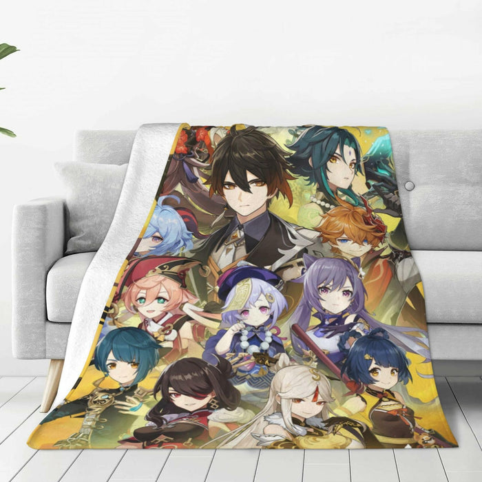 AMCAY Game Plush Flannel Throw Blanket 50x40in Liyue Zhongli Childe Ganyu by Deal US