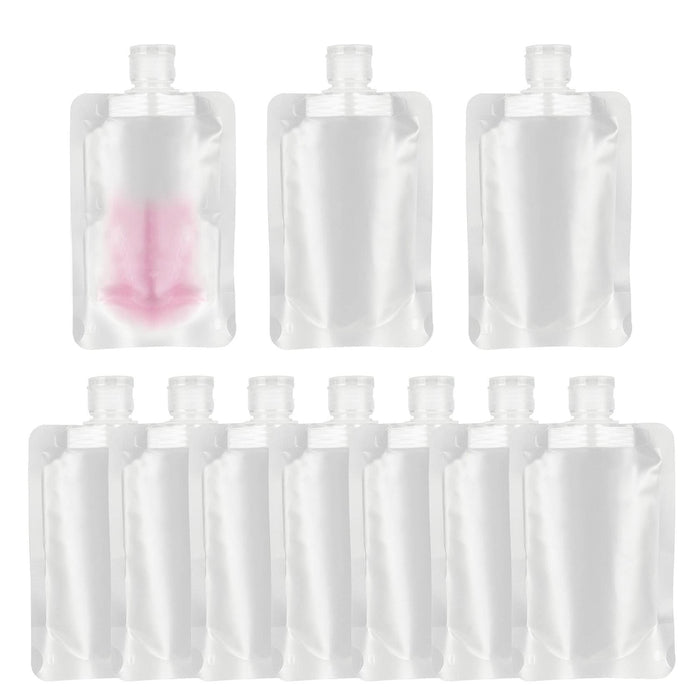 YAIKOAI 10 Pack 100ML Refillable Squeeze Pouches Matte Translucent Travel by Deal US