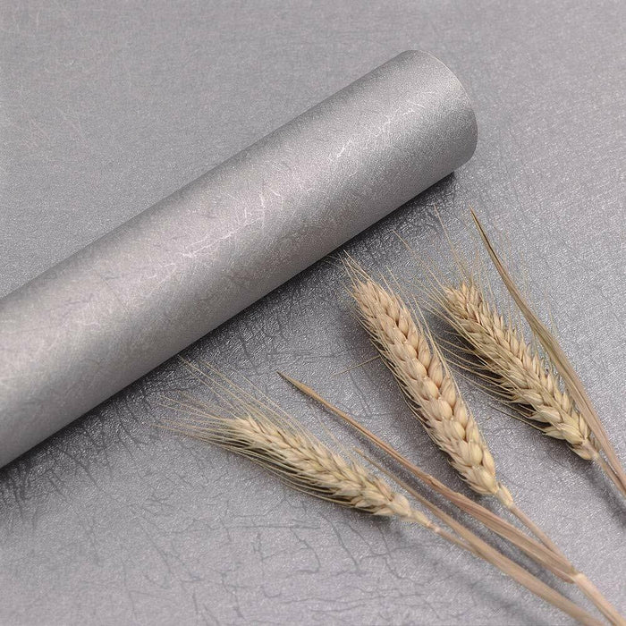 Abyssaly 23.6x196.8in Silver Grey Embossed Self Adhesive Wallpaper Vinyl by Deal US
