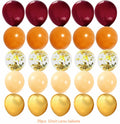 Qian's Party Fall Balloons 25pcs Burgundy Orange Gold Confetti Vintage by Deal US