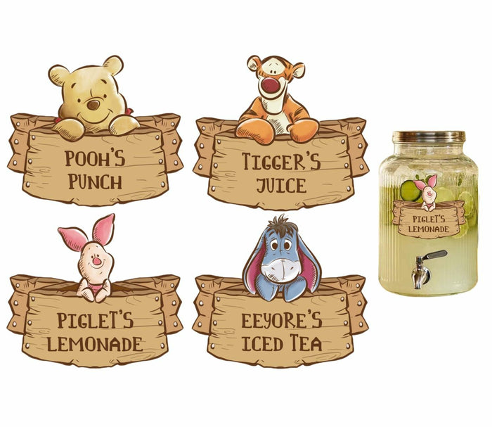 HOTIMO Pooh Drink Label Stickers Yellow by Deal US