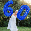 SINBEE 40 Inch Navy Blue 60 Number Jumbo Mylar Foil Balloon 2 Pack by Deal US