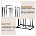 uxcell Cup Drying Rack Foldable Stainless Steel 220x185mm 6 Cups Black by Deal US