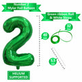 SINBEE 40 Inch Dark Green Number 2 Mylar Foil Balloon Party Decoration by Deal US