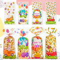 ABTOLS 100PCS Easter Cellophane Treat Bags Colorful Plastic Bunny 7x10in by Deal US