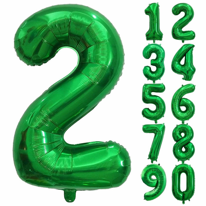 SINBEE 40 Inch Dark Green Number 2 Mylar Foil Balloon Party Decoration by Deal US
