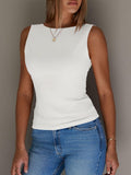 Imily Bela Womens Casual Tank Top Slim Fit Y2K Tee White Size L by Deal US