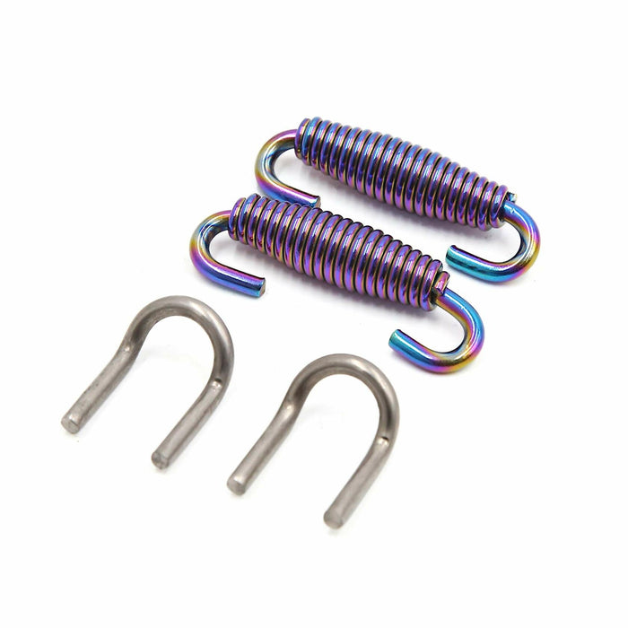 uxcell 2pcs Stainless Steel Colorful Motorcycle Exhaust Pipe Spring with Hook by Deal US
