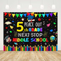 AIBIIN 7x5ft 5th Grade Graduate Backdrop Black Polyester Photography by Deal US