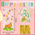 ABTOLS 100PCS Easter Cellophane Treat Bags Colorful Plastic Bunny 7x10in by Deal US