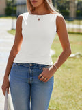 Imily Bela Womens Casual Tank Top Slim Fit Y2K Tee White Size L by Deal US