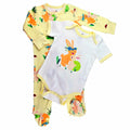 HippoHugs Organic Cotton Baby Sleeveless Footless Romper Yellow Bunny Size 3-6M by Deal US