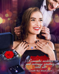 IMMORROSA Preserved Rose 925 Sterling Silver Austrian Crystal Necklace Earrings by Deal US