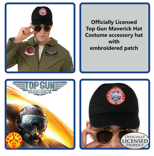 Rubies Top Gun Maverick Costume Hat Adults Men's Black One Size by Deal US
