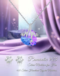 IMMORROSA Preserved Rose 925 Sterling Silver Austrian Crystal Necklace Earrings by Deal US