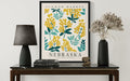 HomeArtPrint Nebraska Flower Market Art Print 8x10 Botanical Poster by Deal US