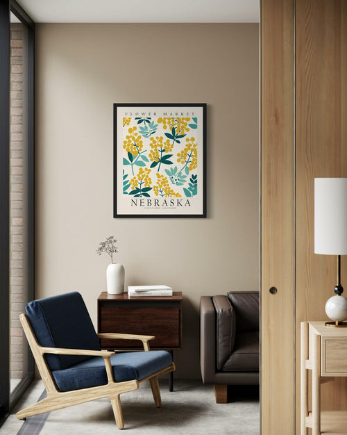 HomeArtPrint Nebraska Flower Market Art Print 8x10 Botanical Poster by Deal US