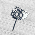 JIEEIN The Boo Crew Halloween Cake Topper Black Acrylic 1 Piece by Deal US