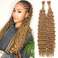 OQNUNQO Curly Wave Synthetic Braiding Hair Extensions 22in 1B Black 150g 2Bundle by Deal US