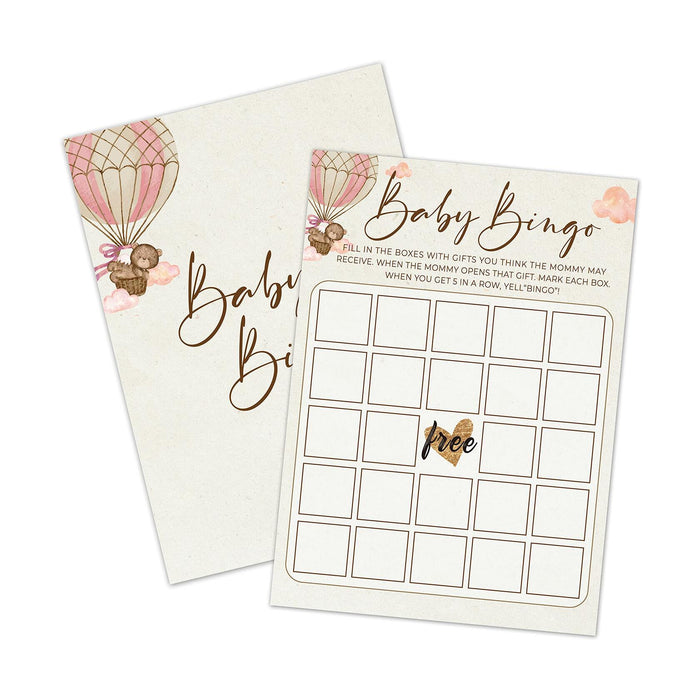 OUDIEA Baby Shower Bingo Cards Teddy Bear Hot Air Balloon 5x7 30 Count by Deal US