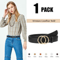 NBLYOS Women Faux Leather Belt Gold Buckle Khaki Size XXL by Deal US