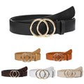 NBLYOS Women Faux Leather Belt Gold Buckle Khaki Size XXL by Deal US