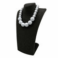 [Like New] JHWZAIY White Acrylic Beaded Necklace Chunky Statement 02 Set by Deal US
