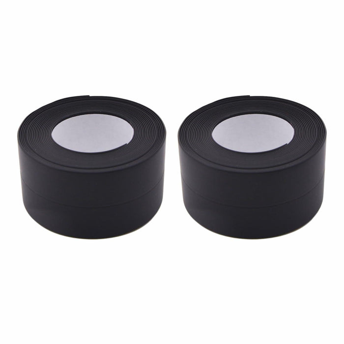 Qiveno 2pcs Waterproof Caulk Tape Black PVC Sealant for Kitchen Bathroom 10.5ft by Deal US