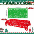 FZR Legend 2Pack Christmas Tablecloth Plastic Snowflake Red Green by Deal US
