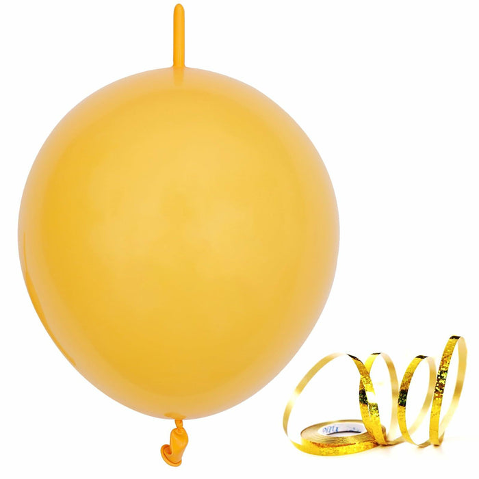 Mccalwell Lemon Yellow 10 Inch Latex Balloons 70pcs with 32ft Ribbon by Deal US