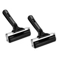 PATIKIL 4in Rubber Roller Brayer 2pcs Anti Skid Hard Black by Deal US