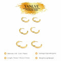 YANLVE 14K Gold Plated Small Huggie Hoop Earrings Set of 3 Pairs Women by Deal US