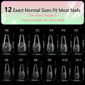 PrettyYo Short Almond Gel Nail Tips 240Pcs Clear 12 Sizes Full Cover by Deal US