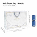 [Like New] Pomei 20 PCS Marble Paper Gift Bags Gray Handles 17.1x5.1x12.2in by Deal US