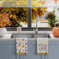 XCHI Hello Fall Watercolor Maple Leaves Plaid Dish Towels 18x26 Set of 2 by Deal US