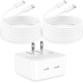 GEONAV Apple MFi 35W Dual USB-C GaN Fast Charger with 2x 6FT C to Lightning by Deal US
