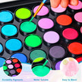 48 Color Solid Watercolor Paint Set with 3 Brushes for Kids & Artists by Deal US