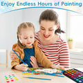 48 Color Solid Watercolor Paint Set with 3 Brushes for Kids & Artists by Deal US