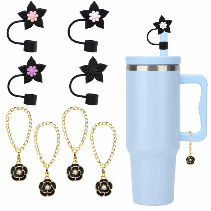 Xyntara Silicone Straw Covers for Stanley 40oz Cups Christmas Style 8pcs by Deal US
