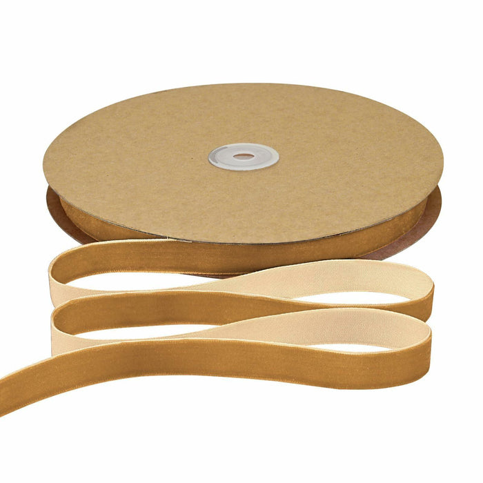 Simplegoal Khaki Velvet Ribbon 5/8in x 25yd Nylon Ribbon for Crafts by Deal US