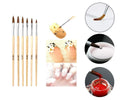 cutegodess Nail Art Brush 6PCS Nylon Wood Handle Acrylic Manicure Bronze by Deal US