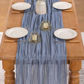 [Like New] MLMW 10 Pack Dusty Blue Cheesecloth Table Runner 160in Boho Gauze Rustic by Deal US