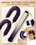 BLAAROOM Overnight Heatless Hair Curler Satin Velvet Jumbo Rods 3pcs Purple by Deal US