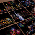 MIASTAR Scratch Art Paper Rainbow Night View Building Series 7.9x5.5 12 Sheets by Deal US