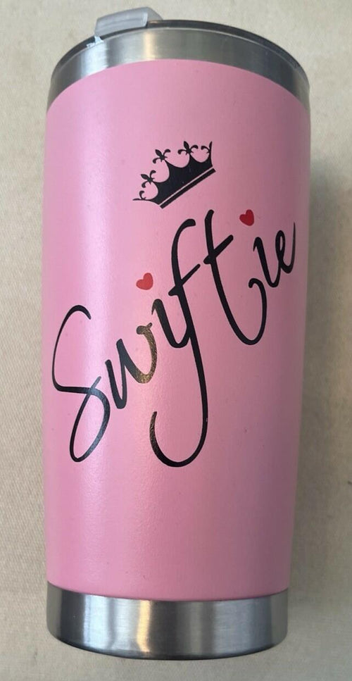 Swiftie 20oz Stainless Steel Travel Tumbler Cup Pink 3-Piece Set Lid by Deal US